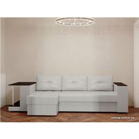 Угловой диван Настоящая мебель Ванкувер лайт со столом (угл., левый, боннель, э-кожа, белый)