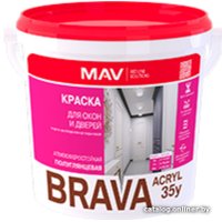 Краска Brava Acryl 35y ВД-АК-1035У 1 л (белый полуглянцевыйй)