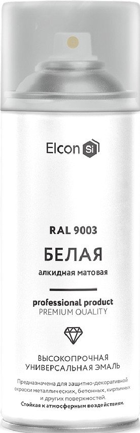 

Эмаль Elcon Универсальная алкидная RAL 9003 0.52 л (матовый белый)