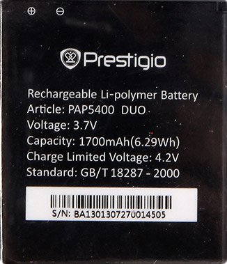 

Аккумулятор для телефона Prestigio PAP5400BA