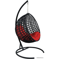 Подвесное кресло M-Group Круг Люкс 11060406 (черный ротанг/красная подушка)