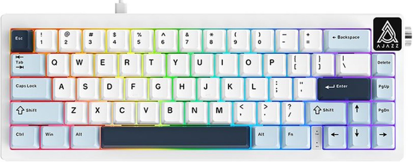 Клавиатура Ajazz AK650 Wired (синий/белый, Ajazz Sea Salt)