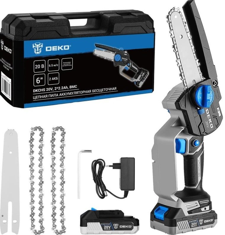 

Аккумуляторная пила Deko DKCHS 20V 083-2014 (с 2-мя АКБ, кейс)