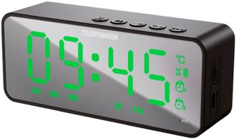 Настольные часы TELEFUNKEN TF-1710B (черный/зеленый)
