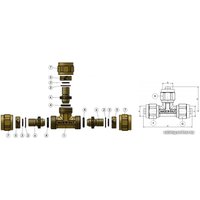 Фитинг APE Тройник зажимной 20x90° [37TL202020]