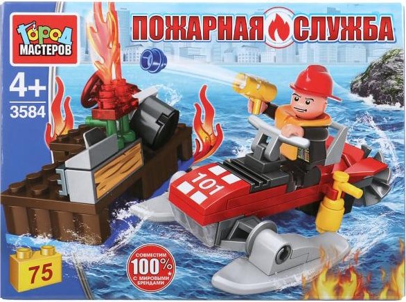 

Конструктор Город мастеров Пожарная служба 3584-CY Пожарный на гидроцикле