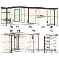 Готовая кухня Интерлиния Мила Шале 12x24 правая (белое дерево)