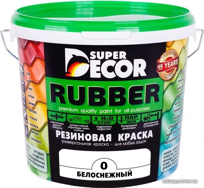 Краска Super Decor Rubber 1 кг (№00 белоснежный)
