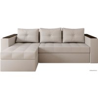 Угловой диван Настоящая мебель Константин с декором (боннель, белый)