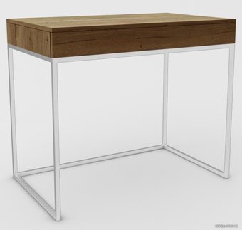 Туалетный столик без зеркала Hype Mebel Авелин 90x40 (белый/дуб галифакс олово)