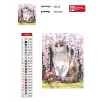 Алмазная мозаика  Феникс+ Кот в сакуре 68653