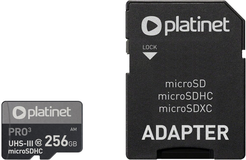 

Карта памяти Platinet Pro 3 microSDXC PMMSDX256UIII 256GB + адаптер