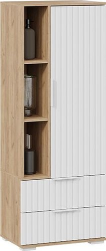 Шкаф-пенал Трия Хилтон исп.2 (дуб крафт золотой/белый матовый)