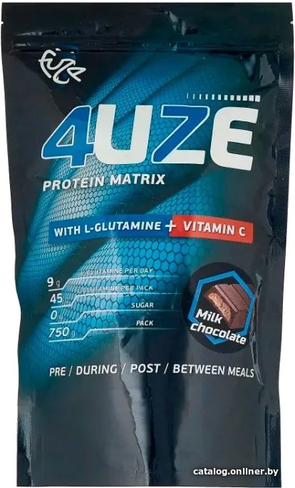 Протеин комплексный Pureprotein Fuze 4uze + L-Glutamine (750г, молочный шоколад)