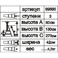 Лестница-стремянка Энкор 69660 (3 ступени)