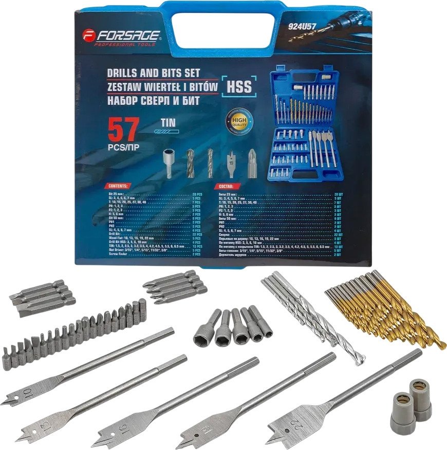 

Набор бит и сверл FORSAGE F-924U57 (60684)