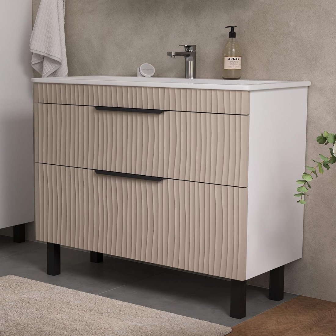 

Volna Тумба с умывальником Lotty 100.2Y Pulsus + Pulsus 100 (латте, напольная)