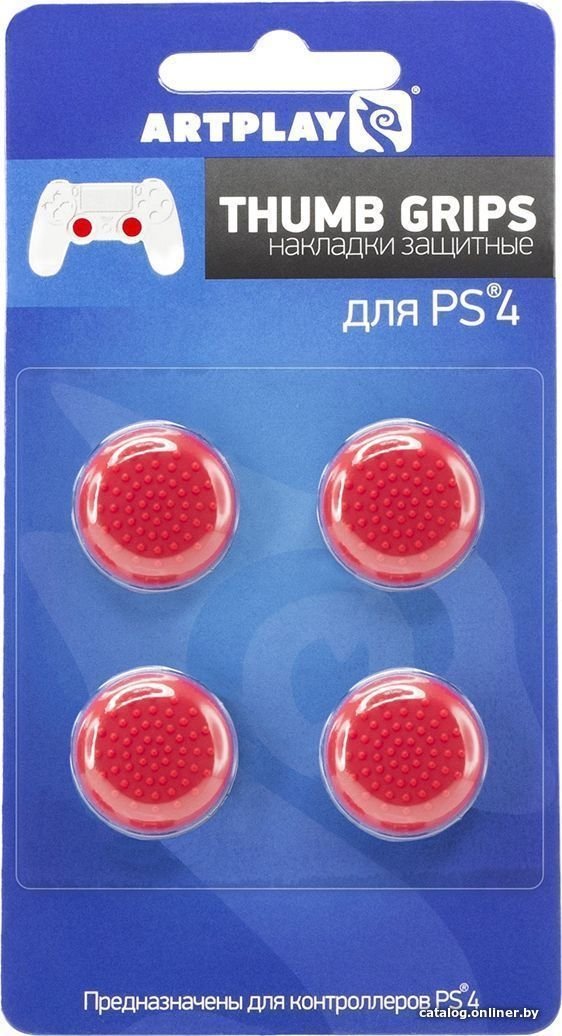 Накладки для стиков Artplays Thumb Grips для PS4 (4 шт., красный)
