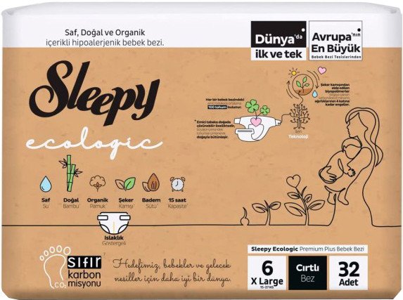 

Подгузники Sleepy Ecologic 2X Jumbo XLarge (32 шт)