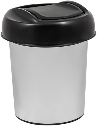 Мусорное ведро Plast Team Palm 1 л (серебристый/черный)