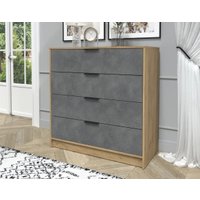 Комод Интерлиния Концепт КТ-К100 (бетон портленд/дуб золотой)