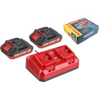 Аккумулятор с зарядным устройством Wortex 2329018 (18В/2 x 2 Ah + 18В)