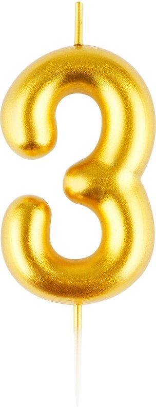 

Свеча для торта Meshu Цифра 3 MS_59938 (золото)