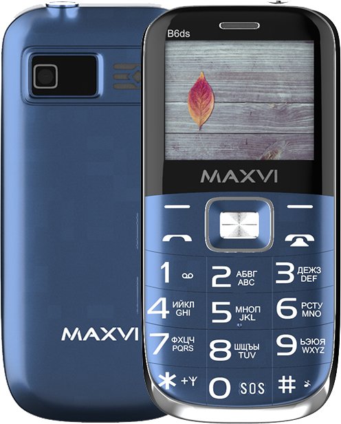 

Кнопочный телефон Maxvi B6ds (синий)