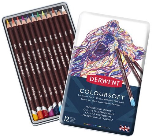 

Набор цветных карандашей Derwent Coloursoft 0701026 (12 цветов)