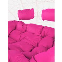 Подвесной диван M-Group Лежебока 11180108 (с белым ротангом/розовая подушка)