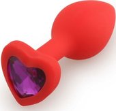 Silicone Butt Plug Heart Shape Small красный/фиолетовый 39799