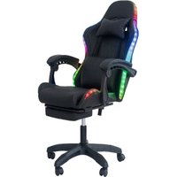 Игровое (геймерское) кресло AR GAMING AR 009 (с LED подсветкой, черный/зеленая строчка)