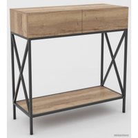 Консольный стол Hype Mebel Лесс 80x40 (черный/дуб галифакс натуральный)