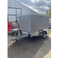 Одноосный прицеп AvtoS A28Р1B (2800x1500x300, R16, ресс. AL-KO, тент 1200мм Аэро)