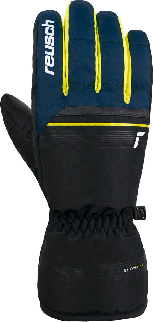 

Горнолыжные перчатки Reusch Snow King 6201198-7800 (р-р 6.5, Black/Dress Blue/Safety Yellow)