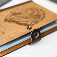 Ежедневник Творческая мастерская "Пуговка" Анастасии Минич А5 кожа Лев