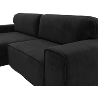 Угловой диван Лига диванов Лига-029 левый 121929L (велюр черный)