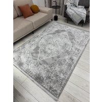 Ковер для жилой комнаты Radjab Carpet Афина Прямоугольник 9017A 12895RK (1.6x2.3, Grey/Cream)