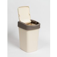 Комплект мусорных ведер Violet Tandem с подвижной крышкой 841826 (8шт, 10л, слоновая кость/шоколад)