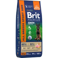 Сухой корм для собак Brit Premium Dog Adult Sport 5000 с курицей 15 кг