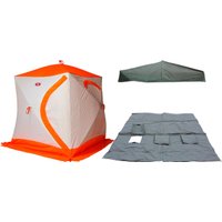 Палатка для зимней рыбалки Медведь Куб-2 зимняя с полом Оксфорд 600 и накидкой