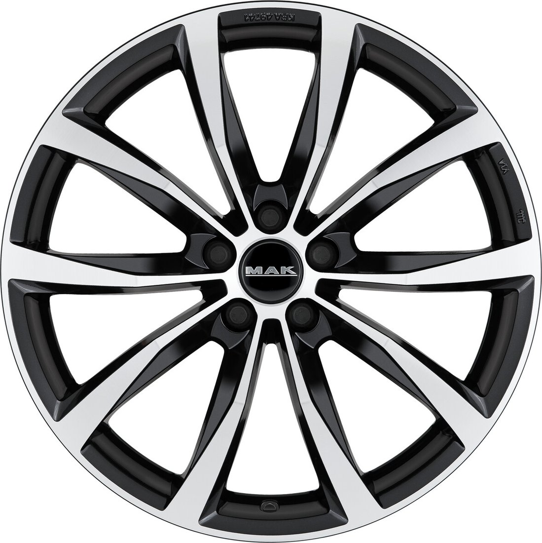 

Литые диски MAK Wolf 18x7.5" 5x112мм DIA 76мм ET 42мм Black Mirror