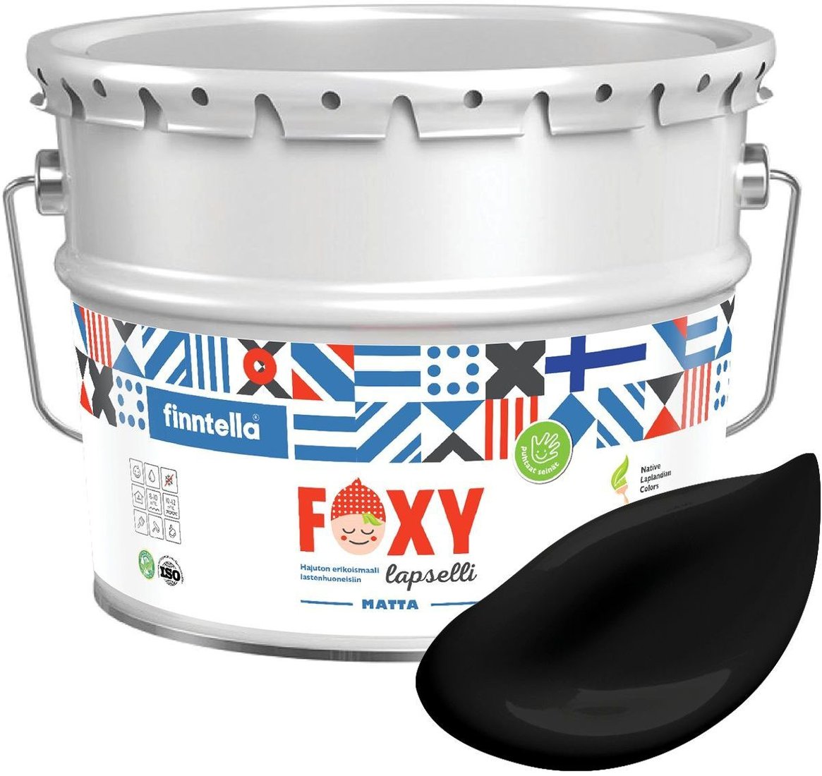 

Краска Finntella Foxy Lapselli Matte Hiillos F-50-1-9-FL208 9 л (черный)
