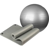 Набор для йоги Sundays Fitness Фитбол IR97402-75 + Коврик 1.2см IR97506 (серебристый, серый)