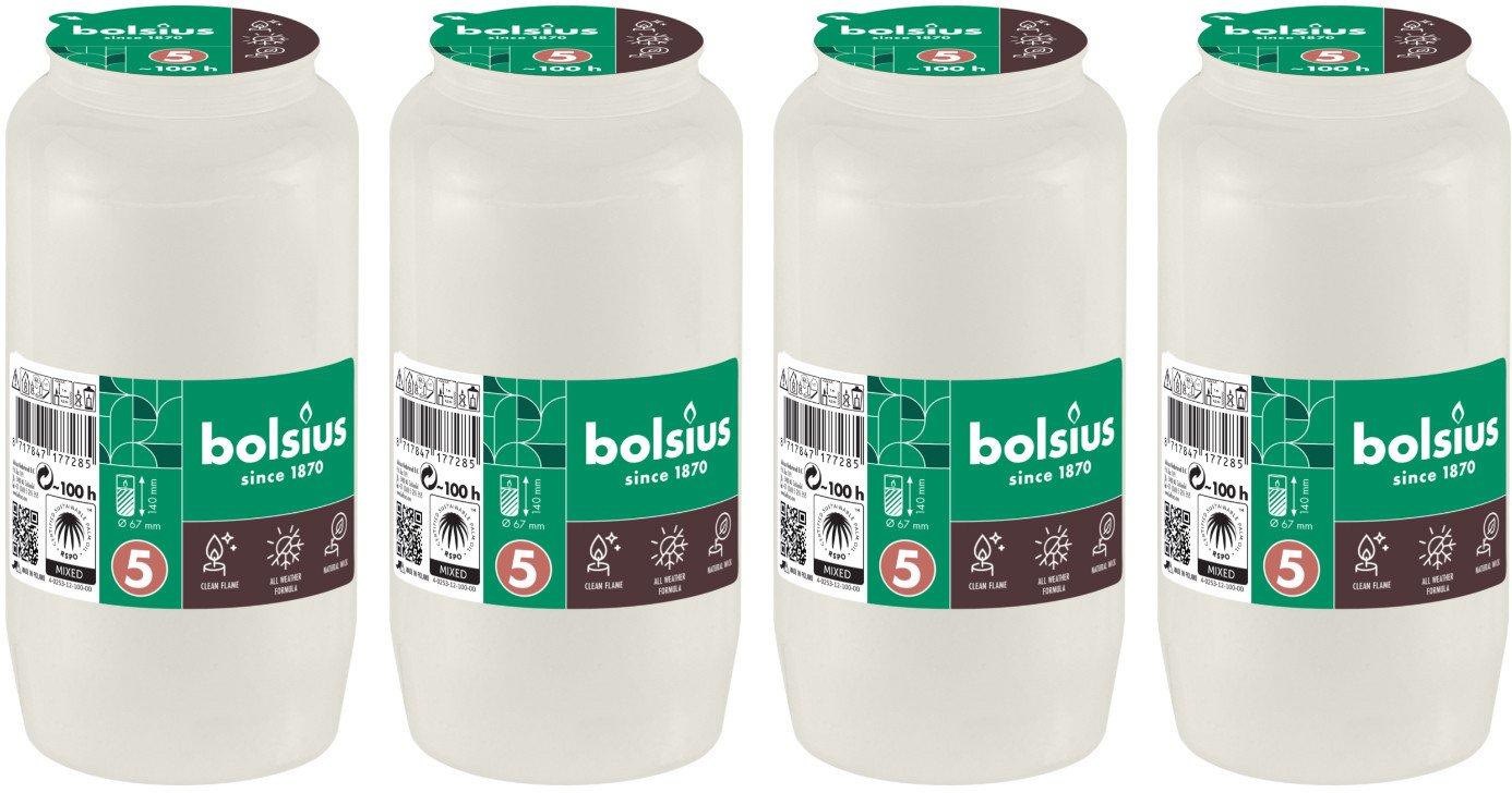 

Набор свечей Bolsius Ритуальные масляные Copmo rc5 rspo mb 5 дней горения (белый)