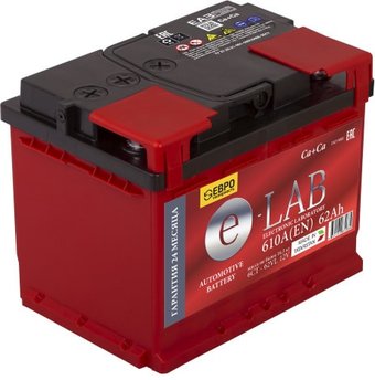Автомобильный аккумулятор E-Lab 6СТ- 62R (62 А·ч)