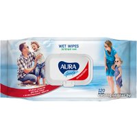 Влажные салфетки Aura для всей семьи с антибактериальным эффектом big-pack с крышкой (120 шт)