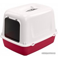 Туалет-домик Ferplast Clear Cat 10 (белый/красный)