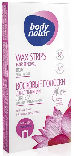 Полоска для депиляции Body Natur Для чувствительной кожи с Цветком лотоса (16+2 салфетки)