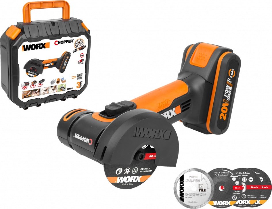 

Угловая шлифмашина Worx WX801 (с 1-им АКБ, кейс)